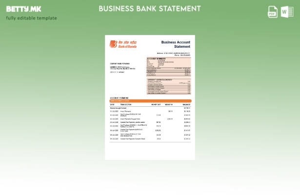 модерен стил Bob Bank of Boroda банкарска организација што проверува извод од см